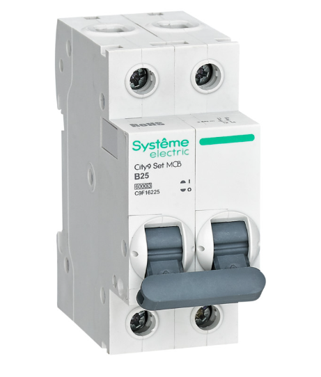 Systeme Electric City9 Set Автоматический выключатель (АВ) B 25А 2P 6kA 230В