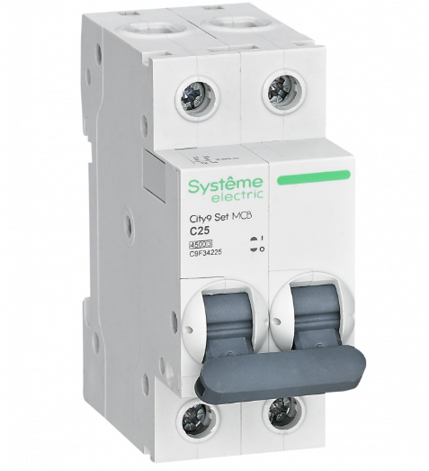 Systeme Electric City9 Set Автоматический выключатель (АВ) С 25А 2P 4.5kA 230В