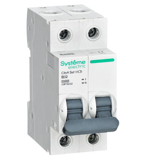 Systeme Electric City9 Set Автоматический выключатель (АВ) B 32А 2P 6kA 230В
