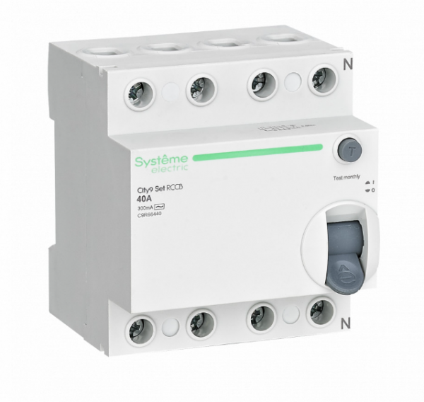 Systeme Electric City9 Set Выключатель дифференциального тока (ВДТ) 40А 4P 300мА Тип-AC 400В