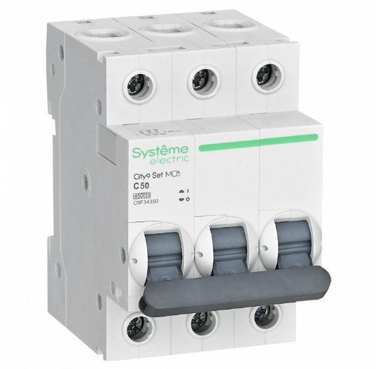 Systeme Electric City9 Set Автоматический выключатель (АВ) С 50А 3P 4.5kA 400В