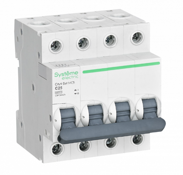 Systeme Electric City9 Set Автоматический выключатель (АВ) С 25А 4P 4.5kA 400В