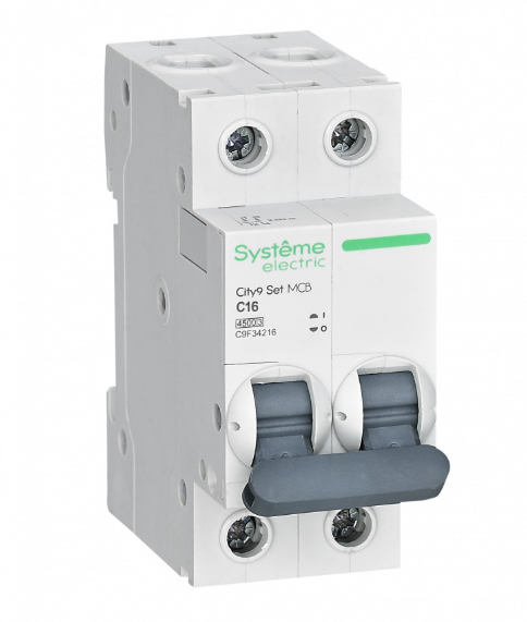 Systeme Electric City9 Set Автоматический выключатель (АВ) С 16А 2P 4.5kA 230В