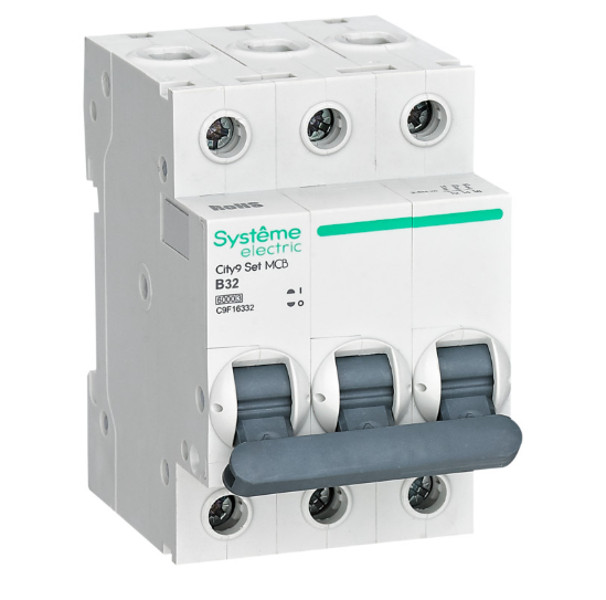 Systeme Electric City9 Set Автоматический выключатель (АВ) B 32А 3P 6kA 400В