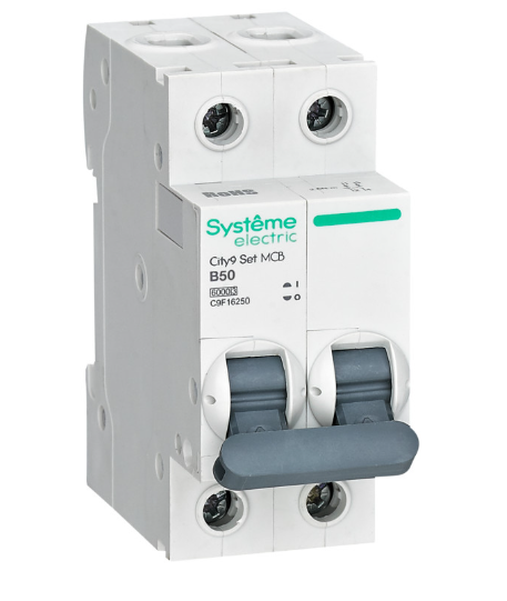 Systeme Electric City9 Set Автоматический выключатель (АВ) B 50А 2P 6kA 230В