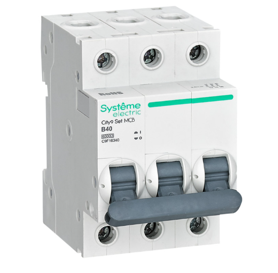 Systeme Electric City9 Set Автоматический выключатель (АВ) B 40А 3P 6kA 400В