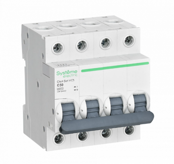Systeme Electric City9 Set Автоматический выключатель (АВ) С 50А 4P 4.5kA 400В