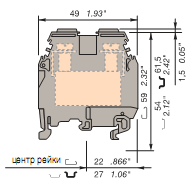 Клеммник винтовой M35/16 серая TE-Entrelec
