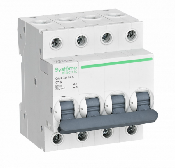Systeme Electric City9 Set Автоматический выключатель (АВ) С 16А 4P 4.5kA 400В