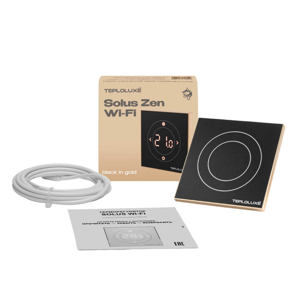 Теплолюкс Терморегулятор электронный Solus Zen Wi-Fi черный/золото