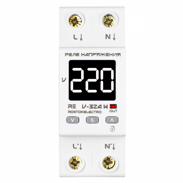 Реле напряжения RE VA-32А W (белый)